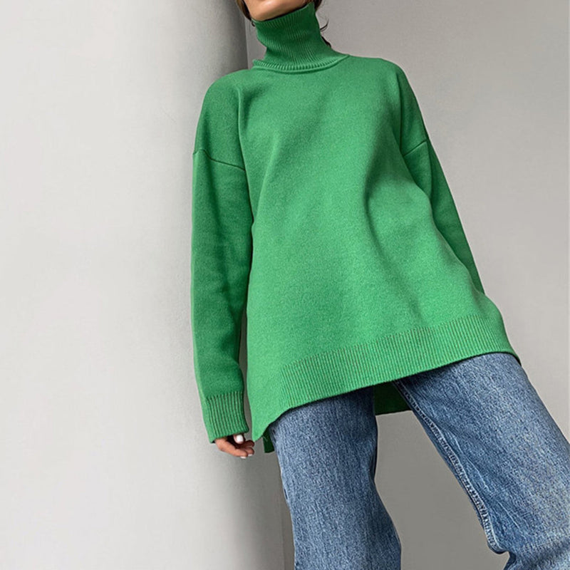 Bequemer Eleganter Pullover Mit Praktischen Seitenschlitzen