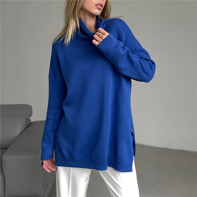 Bequemer Eleganter Pullover Mit Praktischen Seitenschlitzen