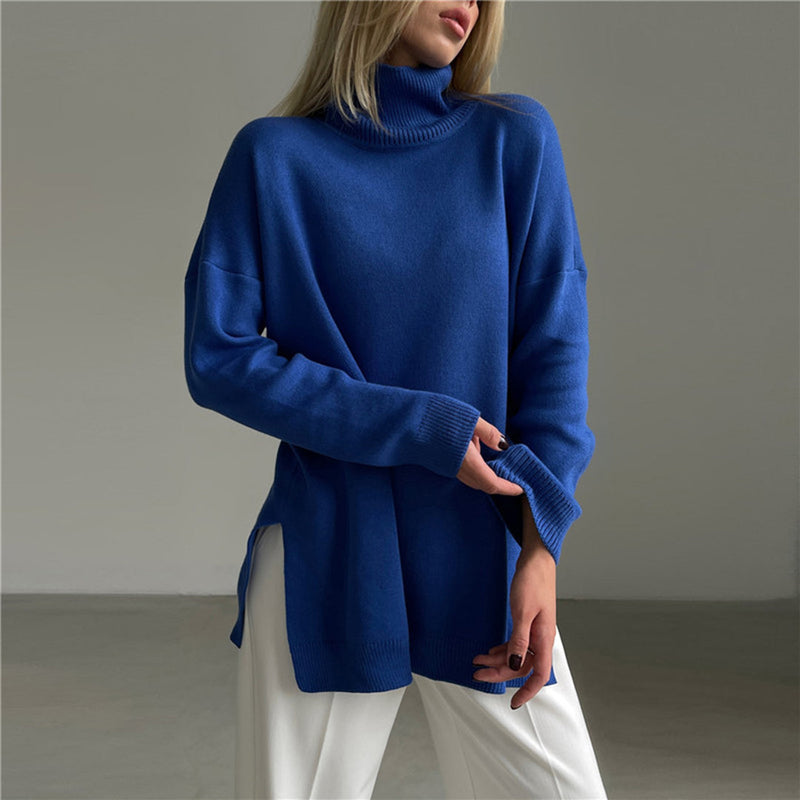 Bequemer Eleganter Pullover Mit Praktischen Seitenschlitzen