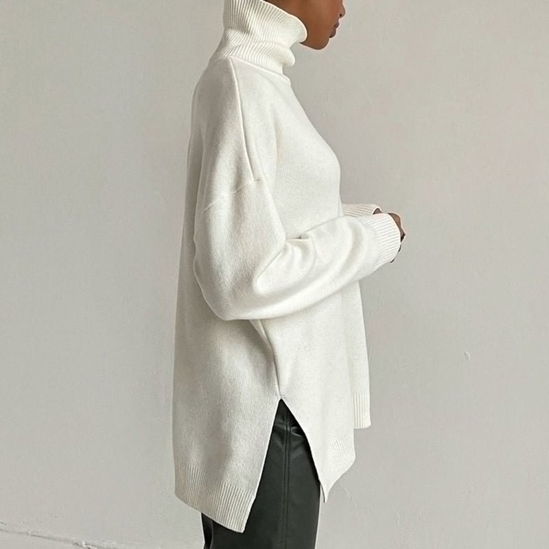 Bequemer Eleganter Pullover Mit Praktischen Seitenschlitzen