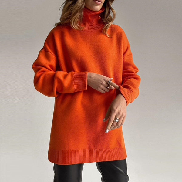 Bequemer Eleganter Pullover Mit Praktischen Seitenschlitzen