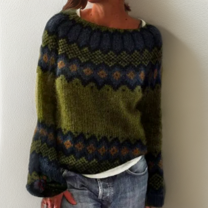 Bequemer Eleganter Pullover Mit Schönem Muster Für Jeden Tag