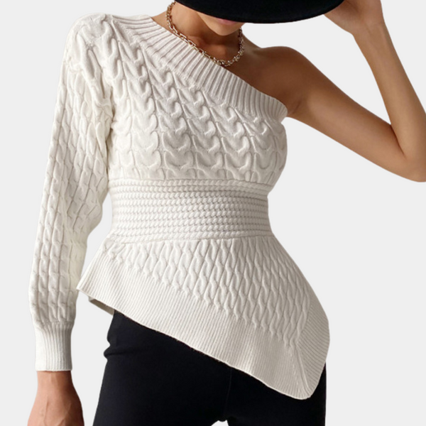 Bequemer Eleganter Strickpullover Für Frauen Mit Einem Schulter
