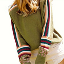 Bequemer Frischgrüner Pullover Mit Langen Ärmeln