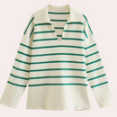 Bequemer Gestreifter Damenpullover Für Jeden Tag