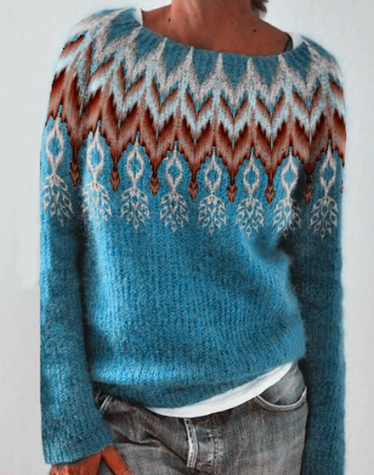 Bequemer Pullover Mit Schickem Geometrischem Muster Kaufen
