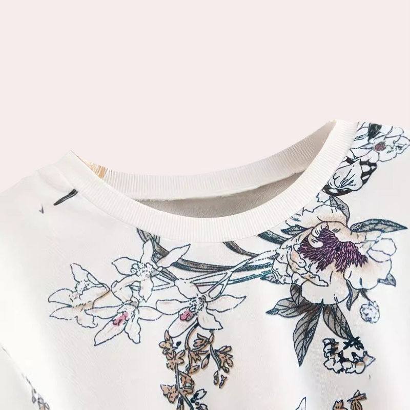 Bequemer Pullover Mit Schönem Blumenmuster Für Frauen