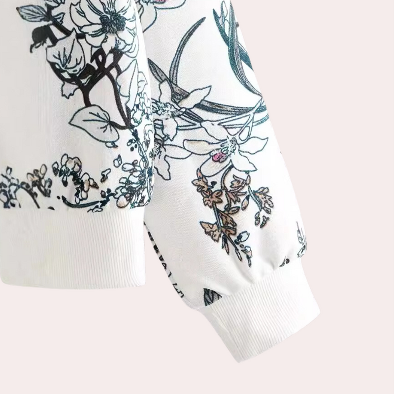 Bequemer Pullover Mit Schönem Blumenmuster Für Frauen