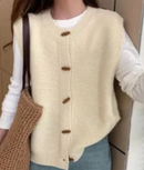 Bequemer und Eleganter Ärmelloser Pullover Mit Stehkragen