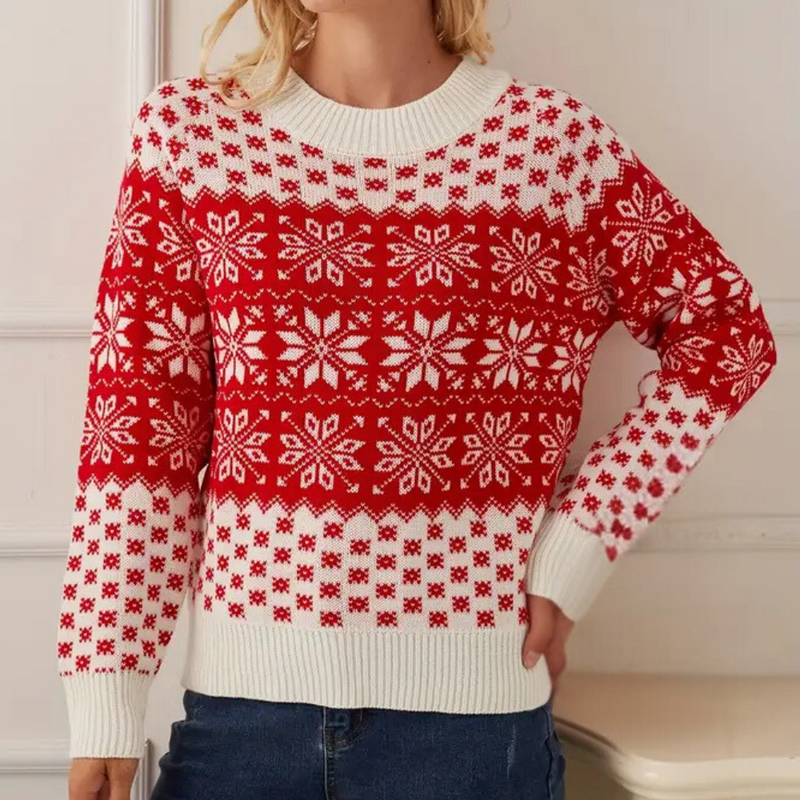 Bequemer Und Warmer Weihnachtspulli Für Damen