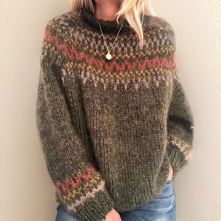 Bequemer Warmer Pullover Mit Hohem Kragen Für Kinder