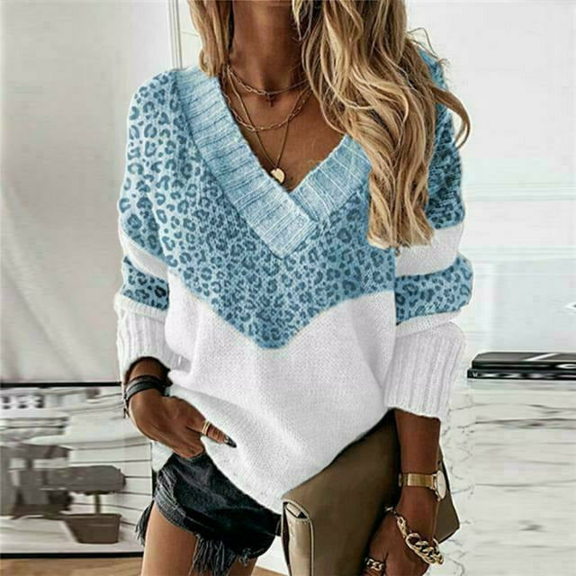 Bequemer Warmer Pullover Mit Schickem Panthermuster