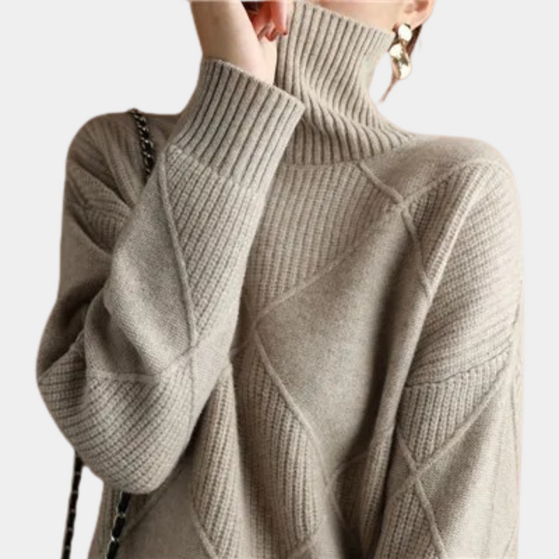 Bequemer Warmer Rollkragenpullover Für Frauen In Blau