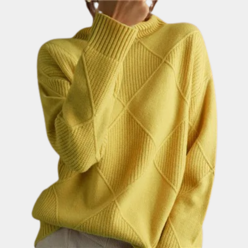 Bequemer Warmer Rollkragenpullover Für Frauen In Blau