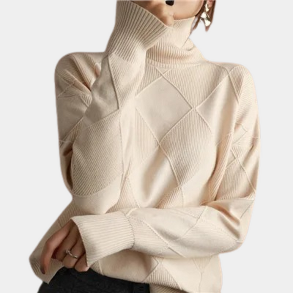 Bequemer Warmer Rollkragenpullover Für Frauen In Blau