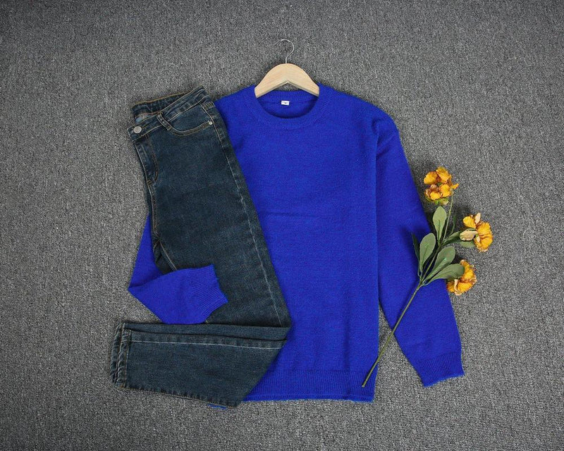 Bequemer Weicher Langarmpullover Für Jeden Tag