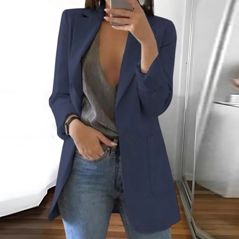 Eleganter Damen Blazer Warm Leicht Stilvoll Schlicht Jacket