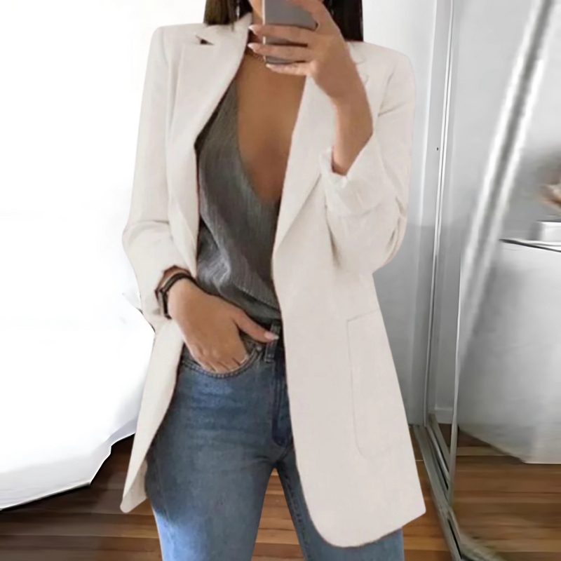 Eleganter Damen Blazer Warm Leicht Stilvoll Schlicht Jacket