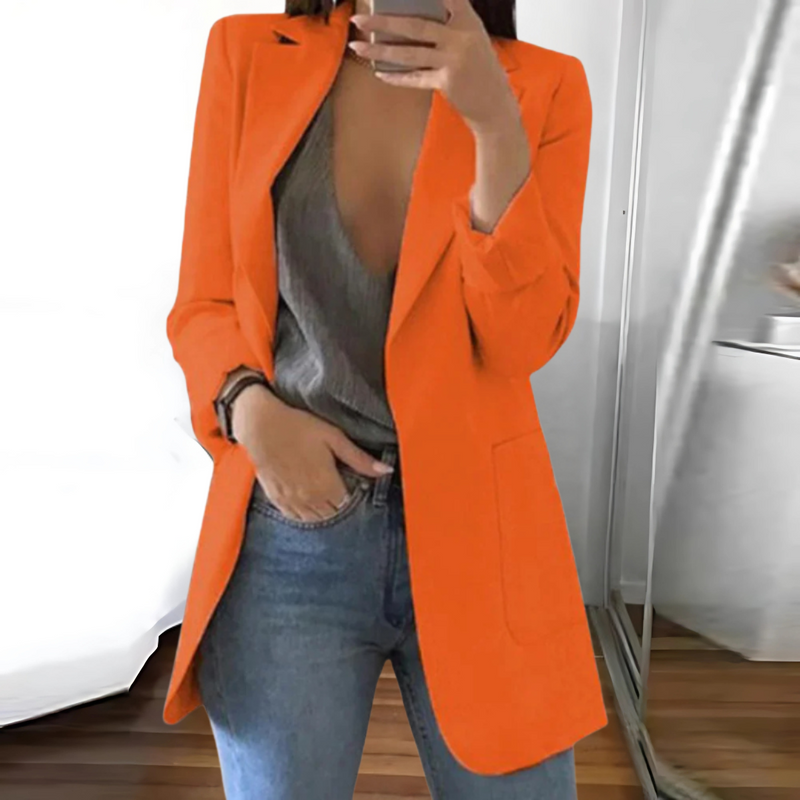 Eleganter Damen Blazer Warm Leicht Stilvoll Schlicht Jacket