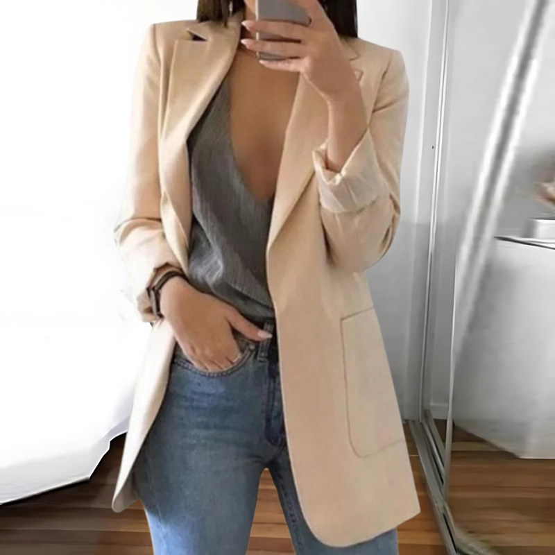 Eleganter Damen Blazer Warm Leicht Stilvoll Schlicht Jacket