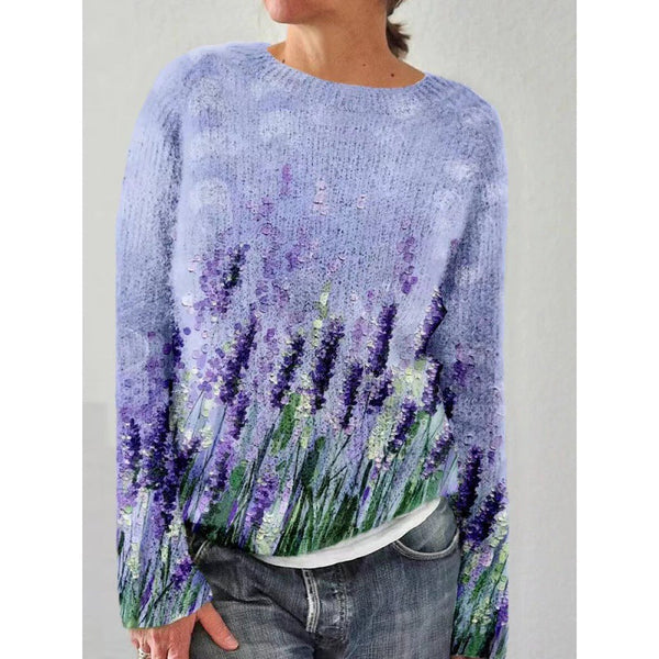Bunter Pullover Mit Blütenmuster Für Gemütliche Tage