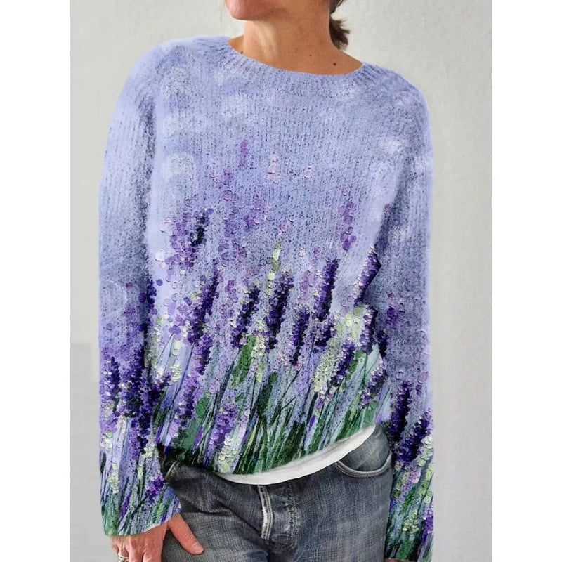Bunter Pullover Mit Blütenmuster Für Gemütliche Tage