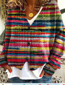 Bunter Weicher Langarmpullover Für Alltag Und Freizeit