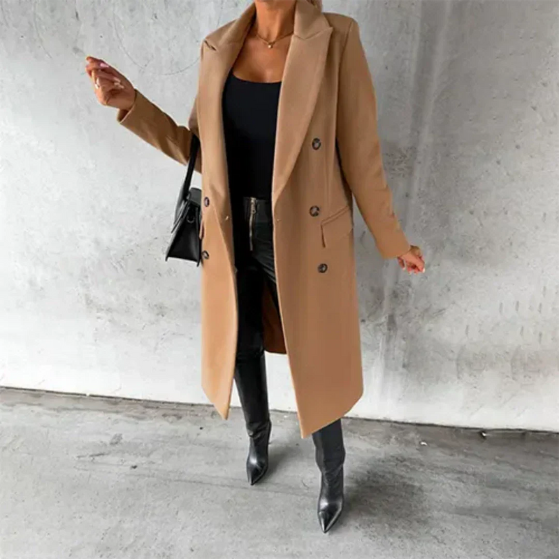 Warmer Winter Lang Trench Stilvoll Sehr Bequemer Mantel
