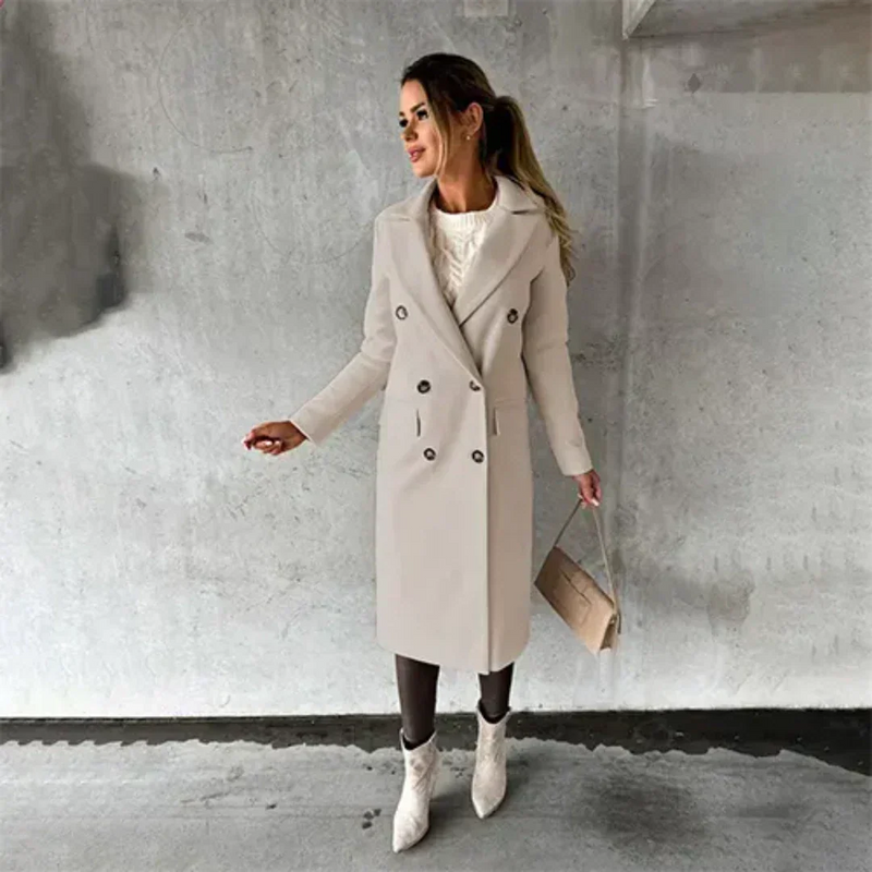 Warmer Winter Lang Trench Stilvoll Sehr Bequemer Mantel