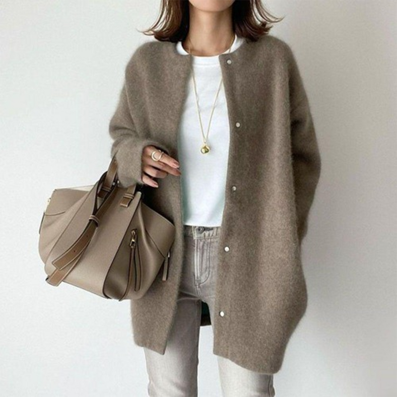 Offener Damen-Cardigan mit Strickdesign