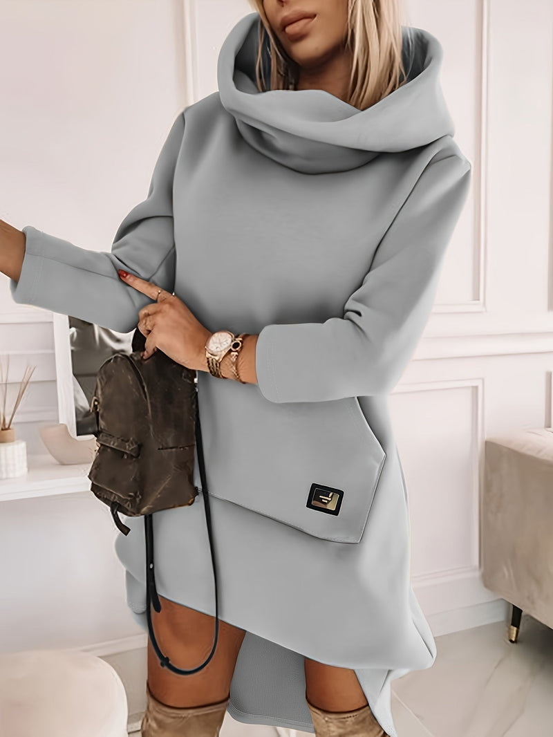 Elegantes Hoodie Kleid mit Kapuze für Frauen im Casual Stil