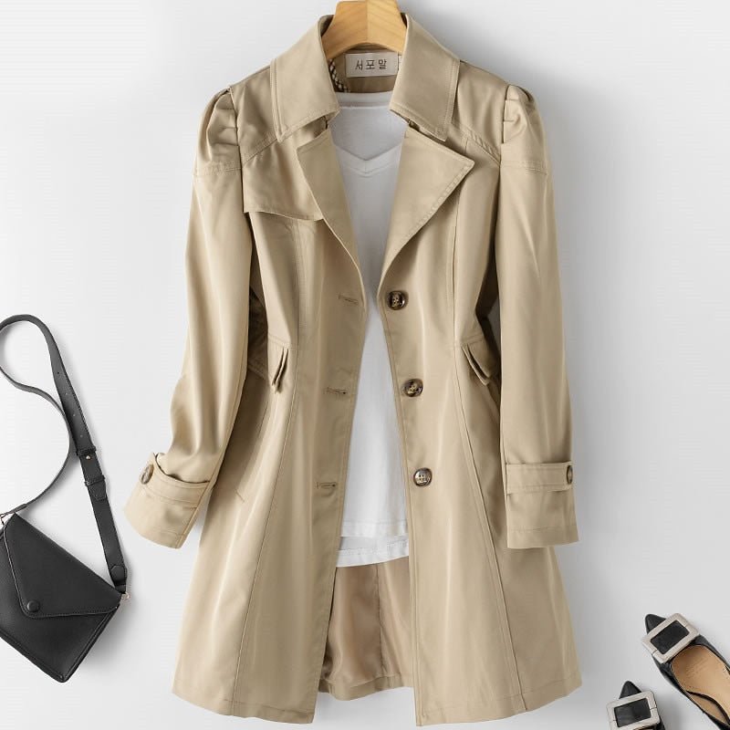 Warm Lässiger Trench Eleganter Damen Alltags Mantel