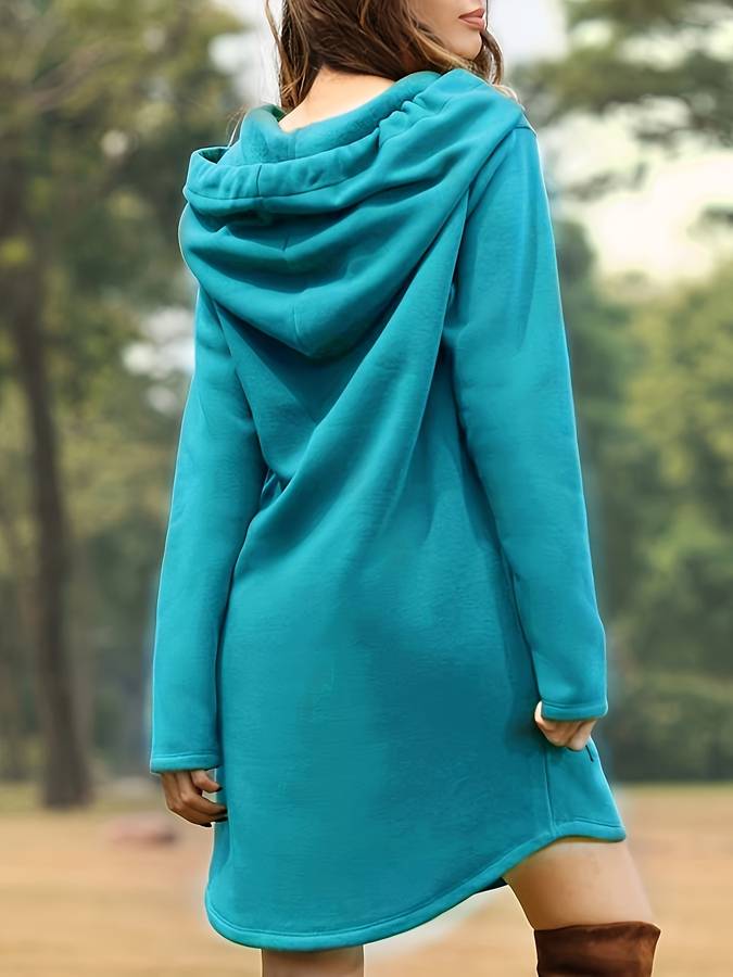 Bequemes Rotes Kapuzen Sweatshirtkleid mit Taschen für Kinder