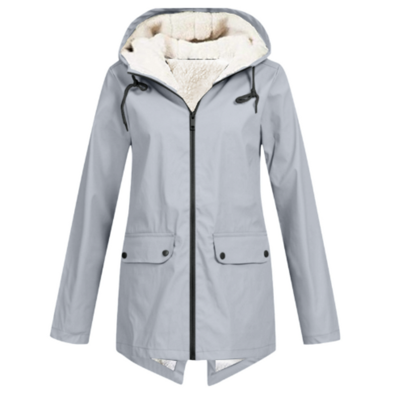 Damen Wasserdichter Winter Trenchcoat Mit Kapuze Coat