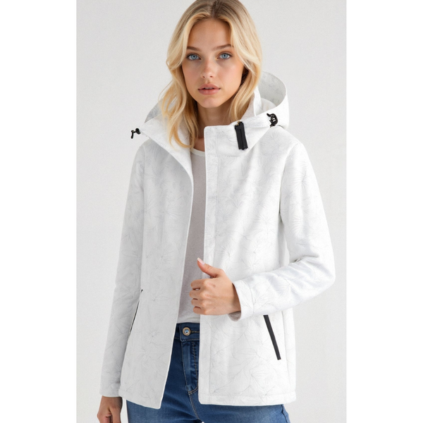 Damen-Windbreaker mit Kapuze und Reißverschluss