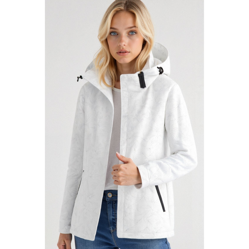 Damen-Windbreaker mit Kapuze und Reißverschluss