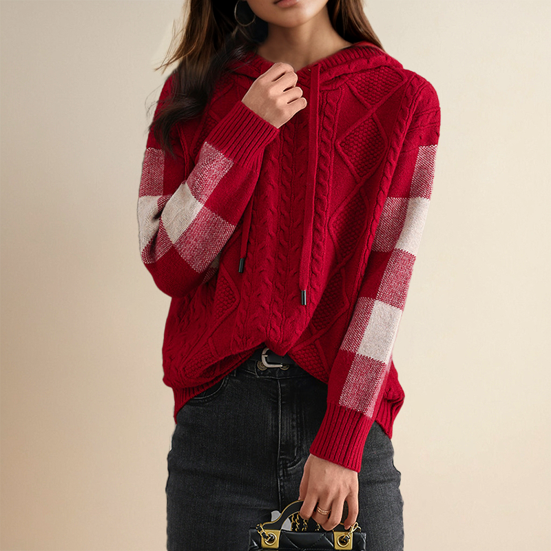 ZOEY | Jacquard Kapuzenpullover