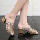 Kuschelige Glitzer-Absatzsandalen für Frauen für dich