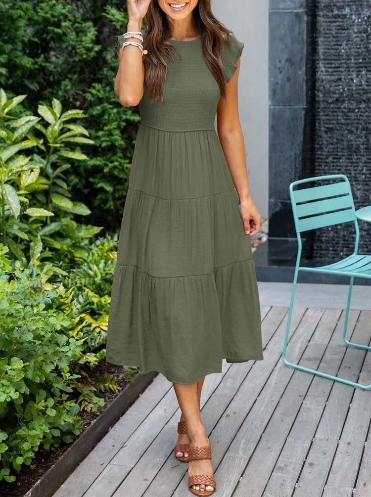 Warmes Kleid Mit Rüschendetails Und Taschen Für Dich