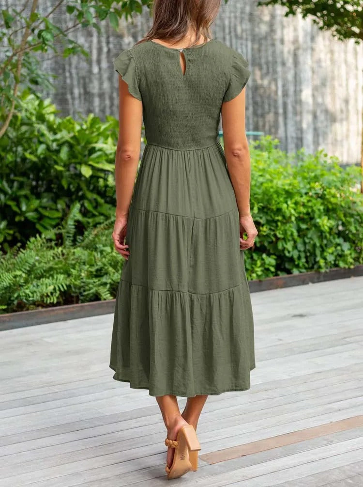 Warmes Kleid Mit Rüschendetails Und Taschen Für Dich