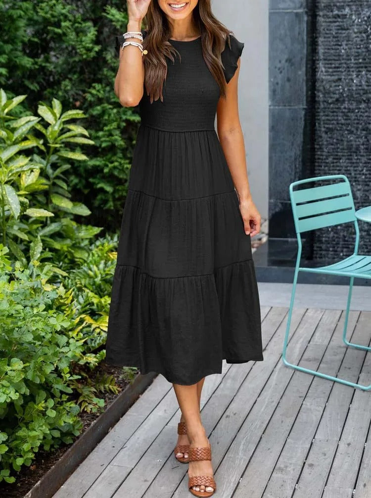 Warmes Kleid Mit Rüschendetails Und Taschen Für Dich