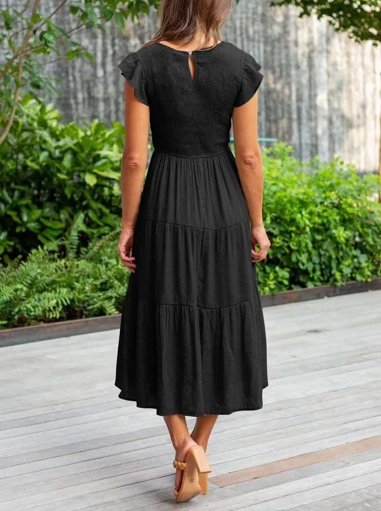 Warmes Kleid Mit Rüschendetails Und Taschen Für Dich