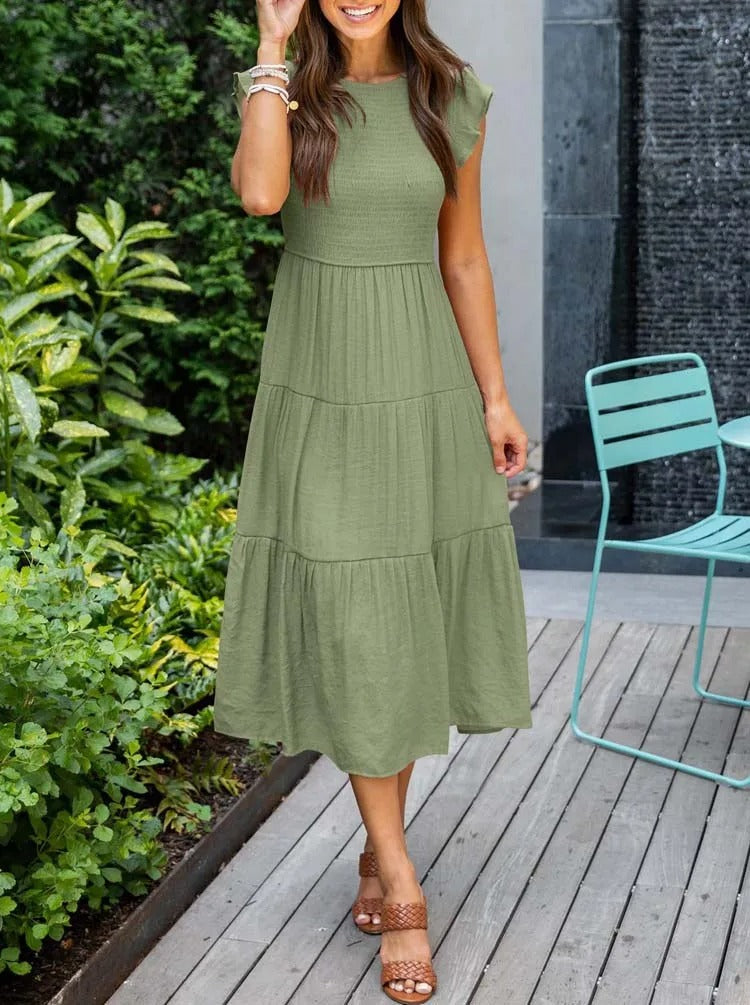 Warmes Kleid Mit Rüschendetails Und Taschen Für Dich