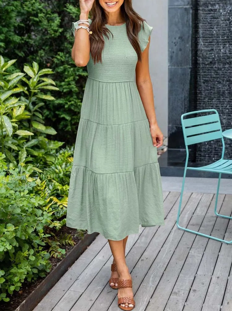 Warmes Kleid Mit Rüschendetails Und Taschen Für Dich