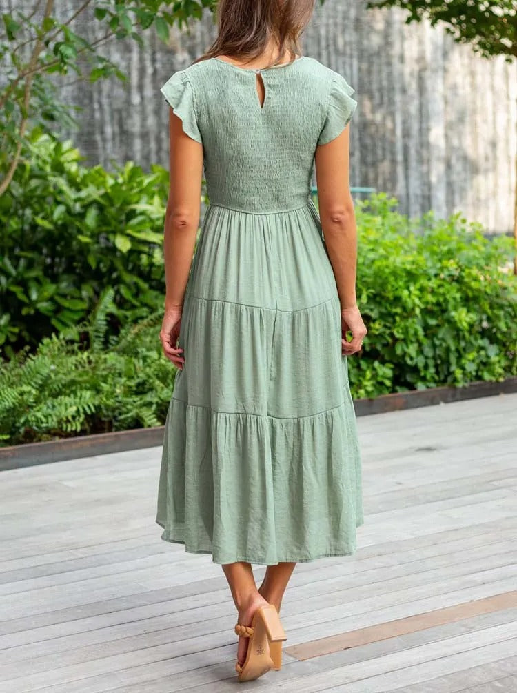 Warmes Kleid Mit Rüschendetails Und Taschen Für Dich