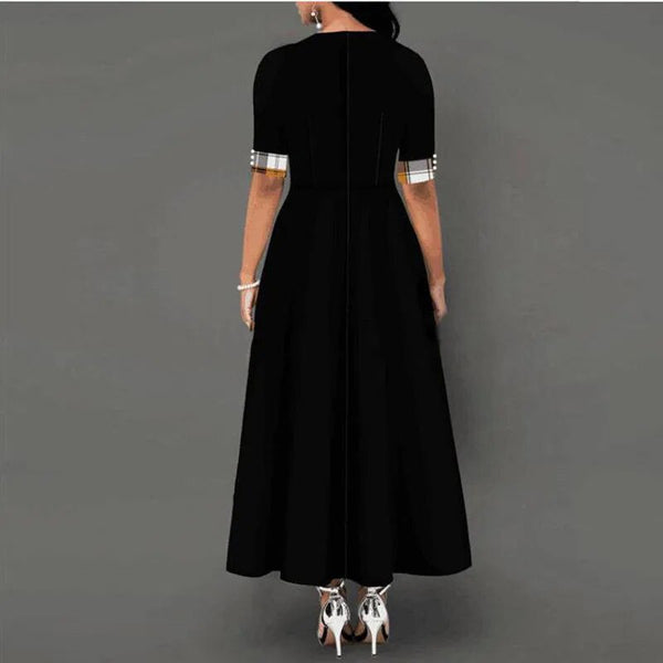 Weiches Kariertes Kleid Mit Halben Ärmeln Für Dich