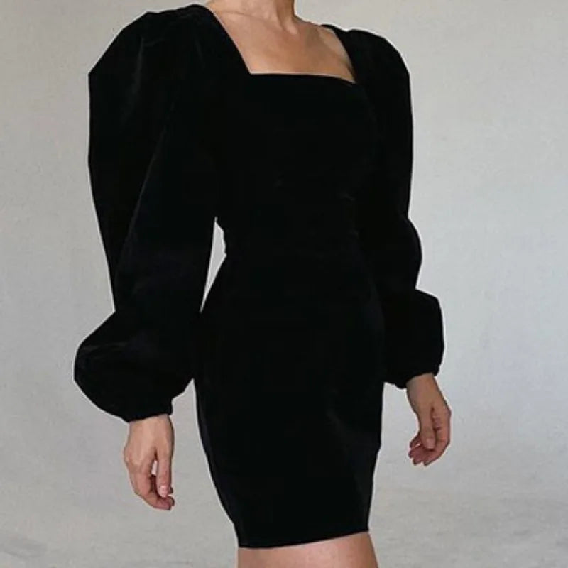 Elegantes Mini Kleid Puffärmeln für Damen