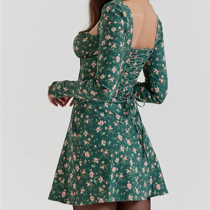 Schickes Kariertes Minikleid mit Herzausschnitt für Damen