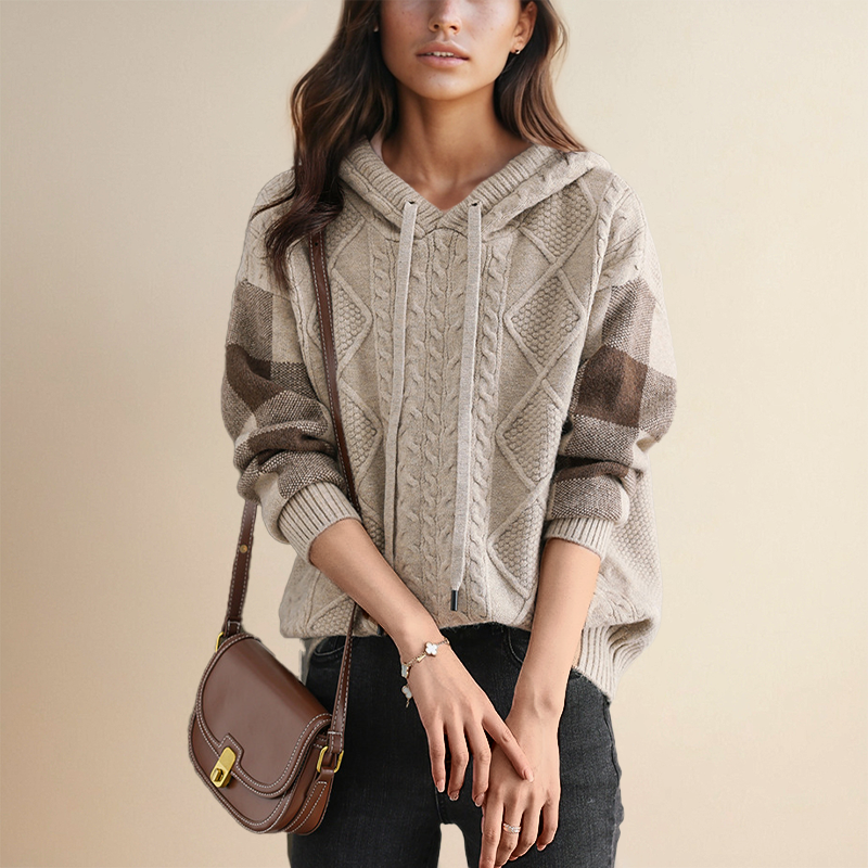 ZOEY | Jacquard Kapuzenpullover