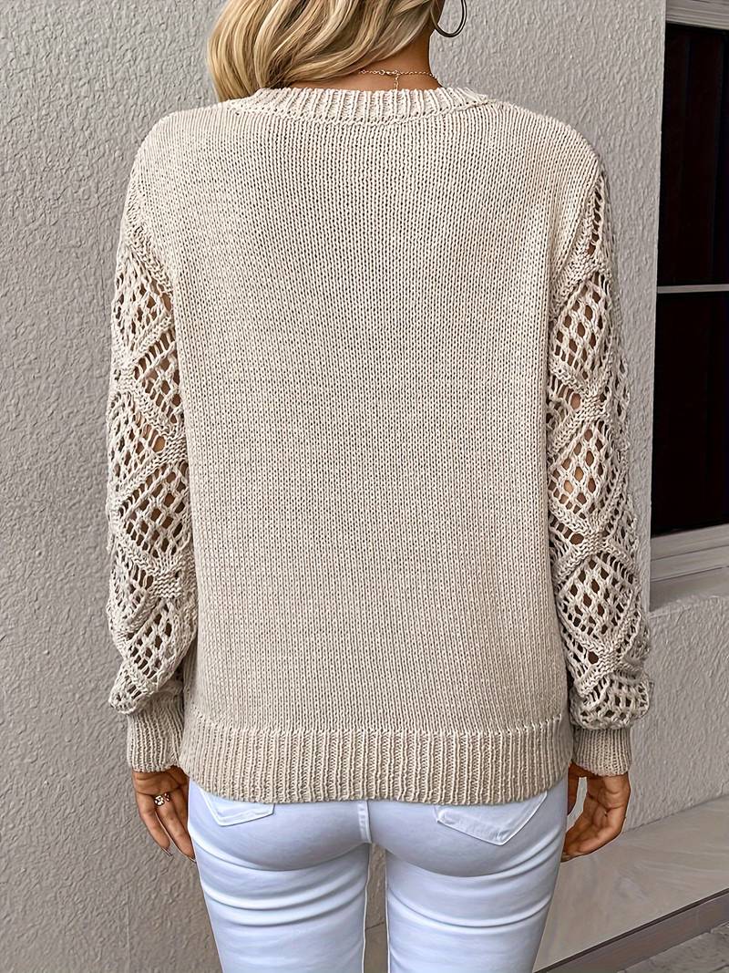 Marlene - Stilvoller Pullover mit Hollow-Out-Ärmeln für den perfekten Look